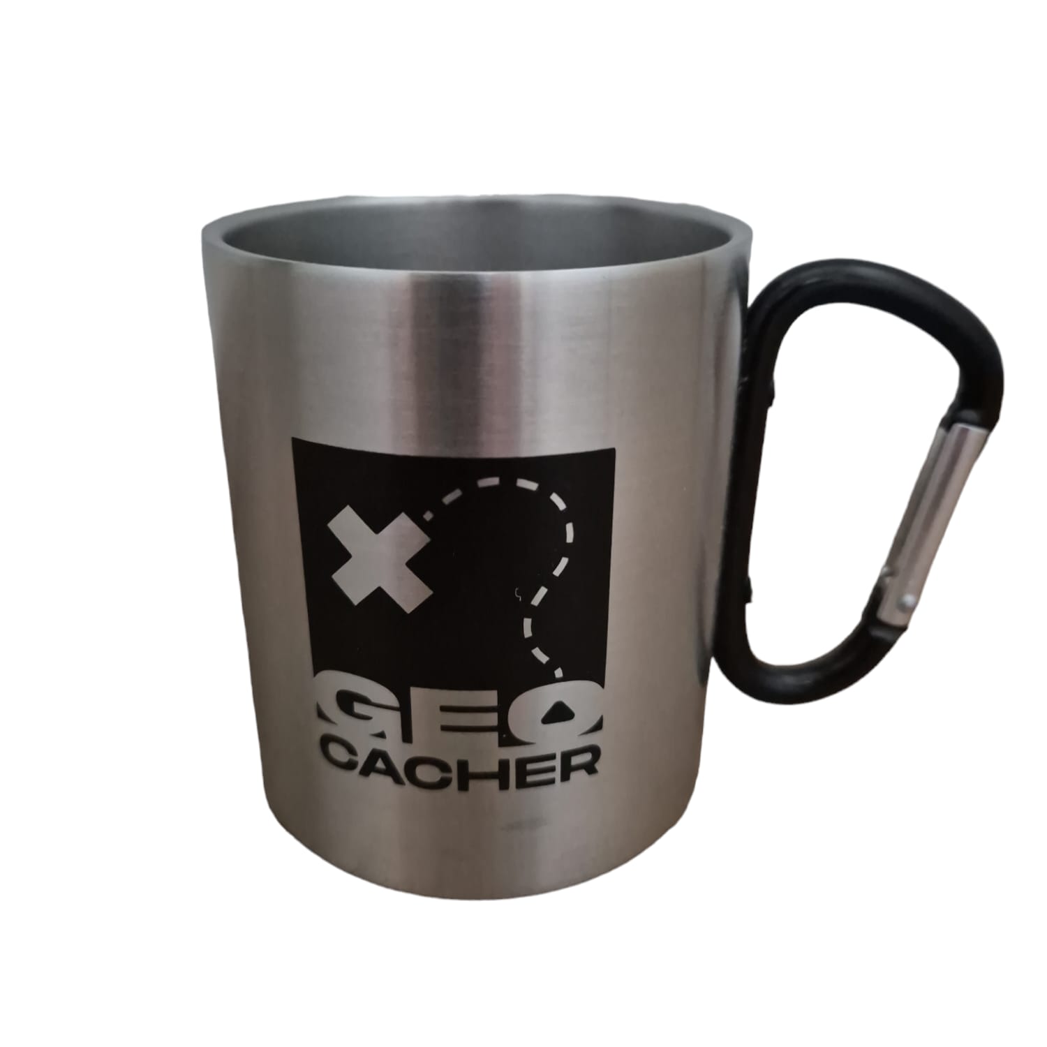 Geocacher Karabinertasse