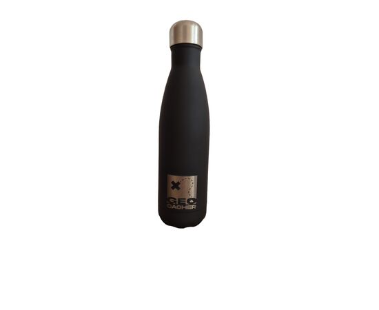 Geocacher Edelstahlflasche 0.5L Schwarz Matt